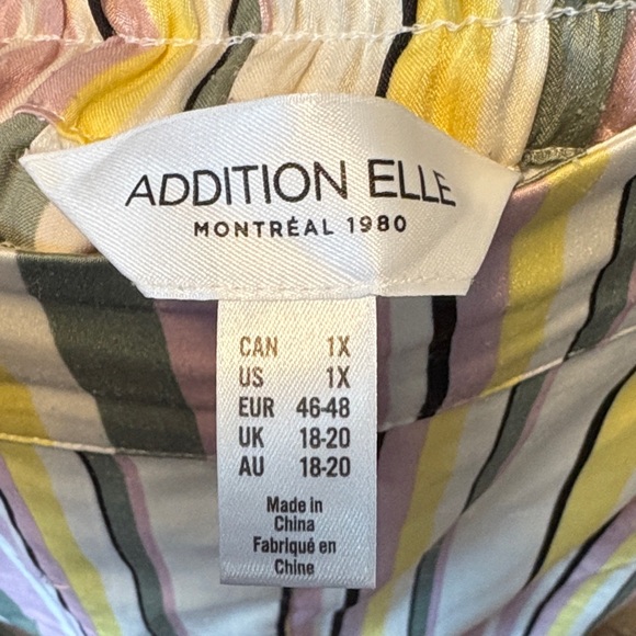Addition Elle Satin Multicolor Striped Pajama Set | Size 1X/2X - Picture 12 of 12